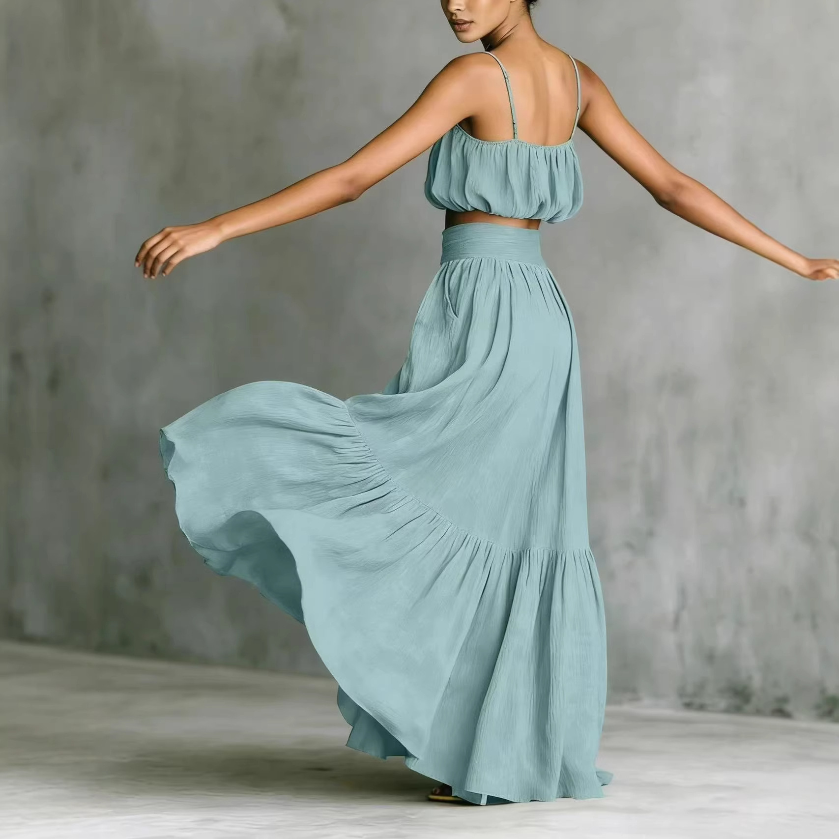 Boho Summer Beach Maxi Dress - Ensemble 2 pièces d'été pour femmes
