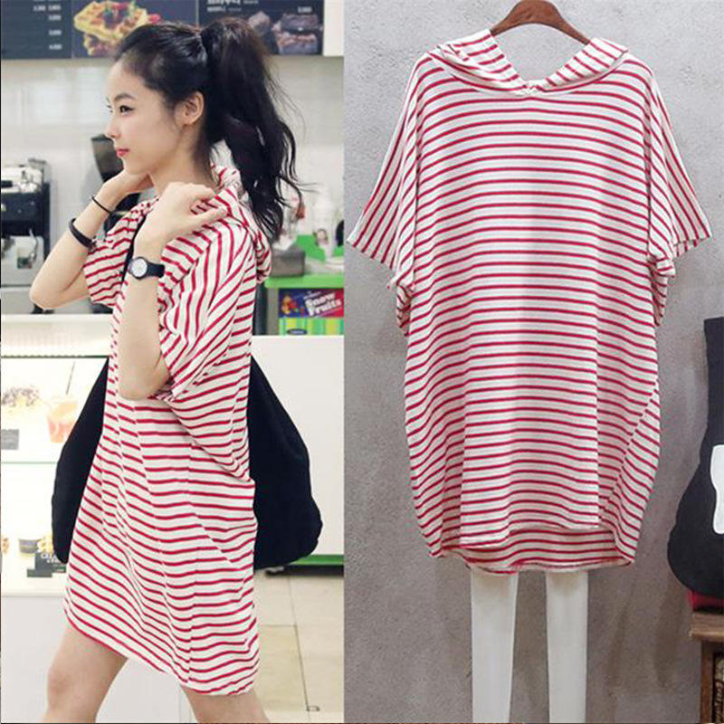 Korean Style A Line Shirt Dress - Robe T-shirt ample à manches chauve-souris,