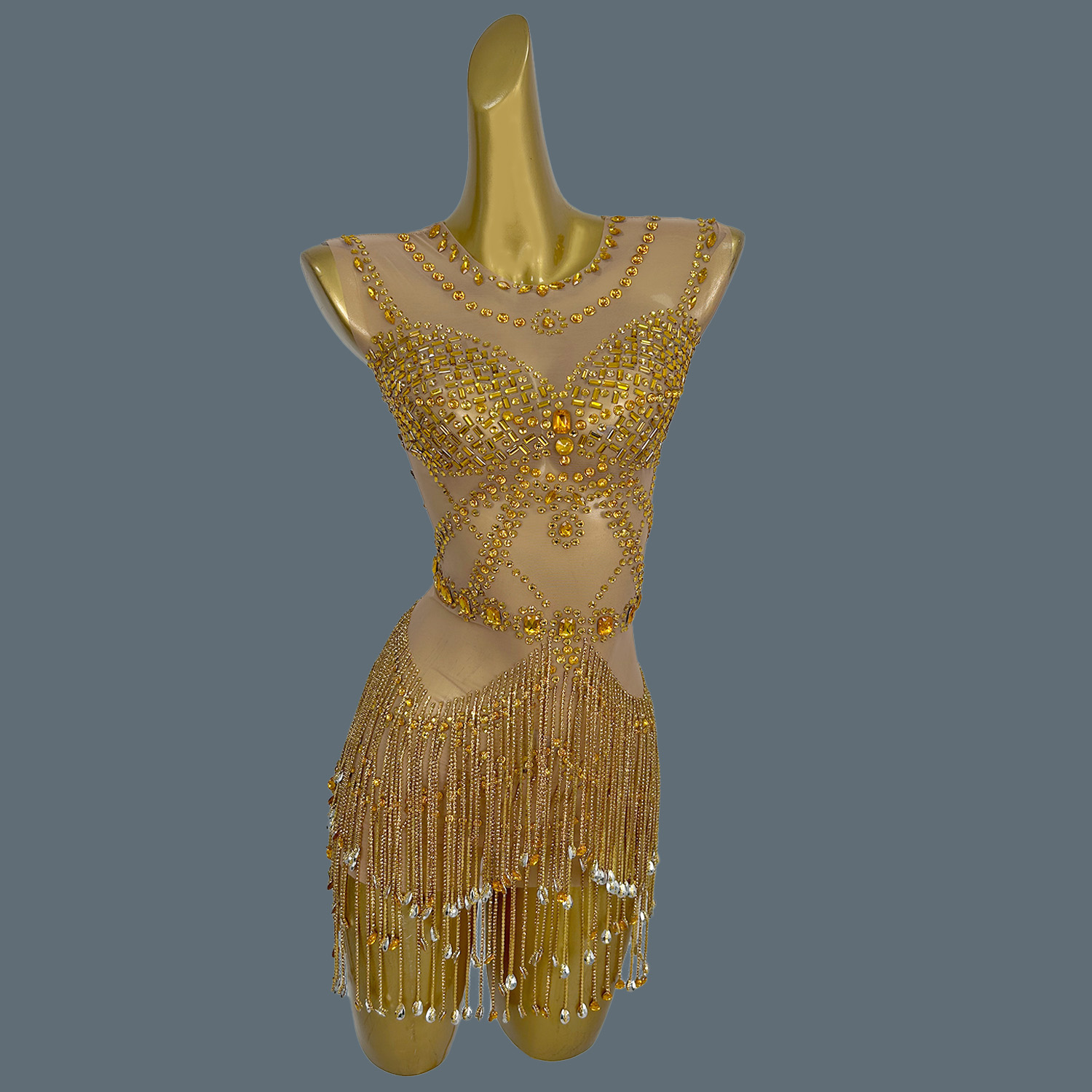 Sparkly Rhinestone Club Party Dress - Robe d'été Ultra courte à franges