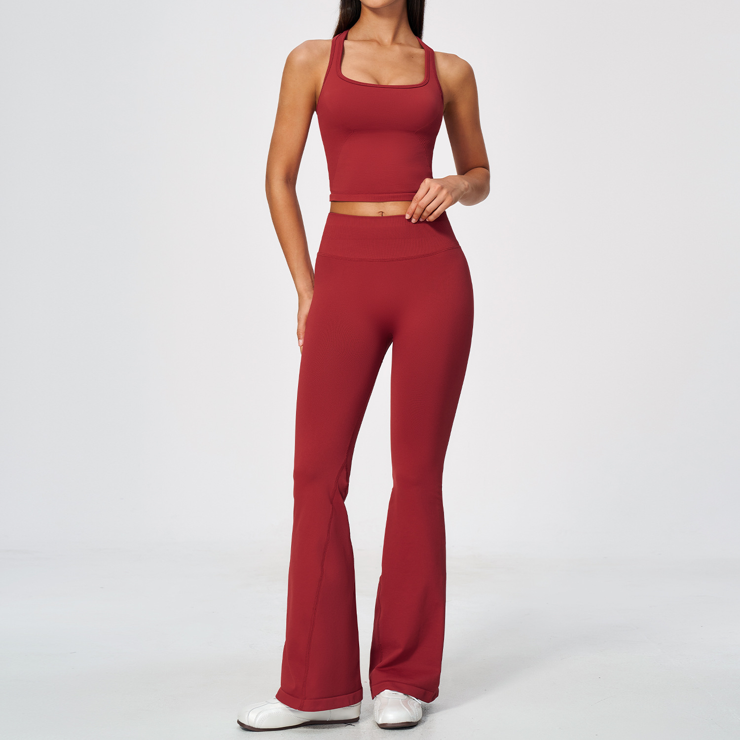Ensemble de yoga 2 pièces pour - Seamless Ribbed Workout Tank Top avis et prix