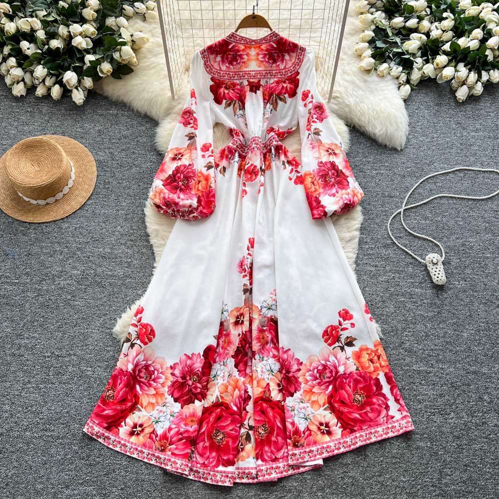 Robe de soirée française éléga - French Vintage Floral Midi Dress avis et prix
