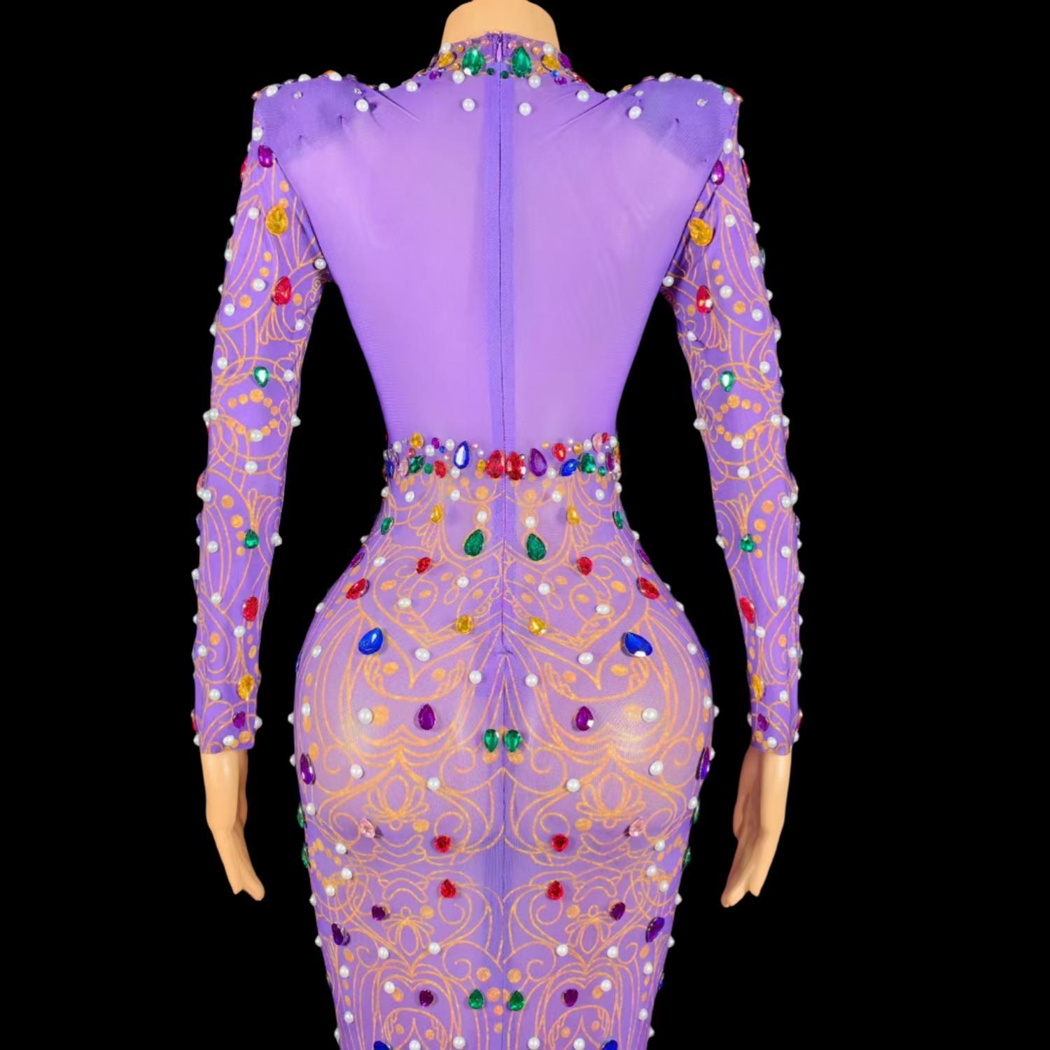 Strass scintillants violet rob - Sparkly Rhinestone Club Party Dress avis et prix