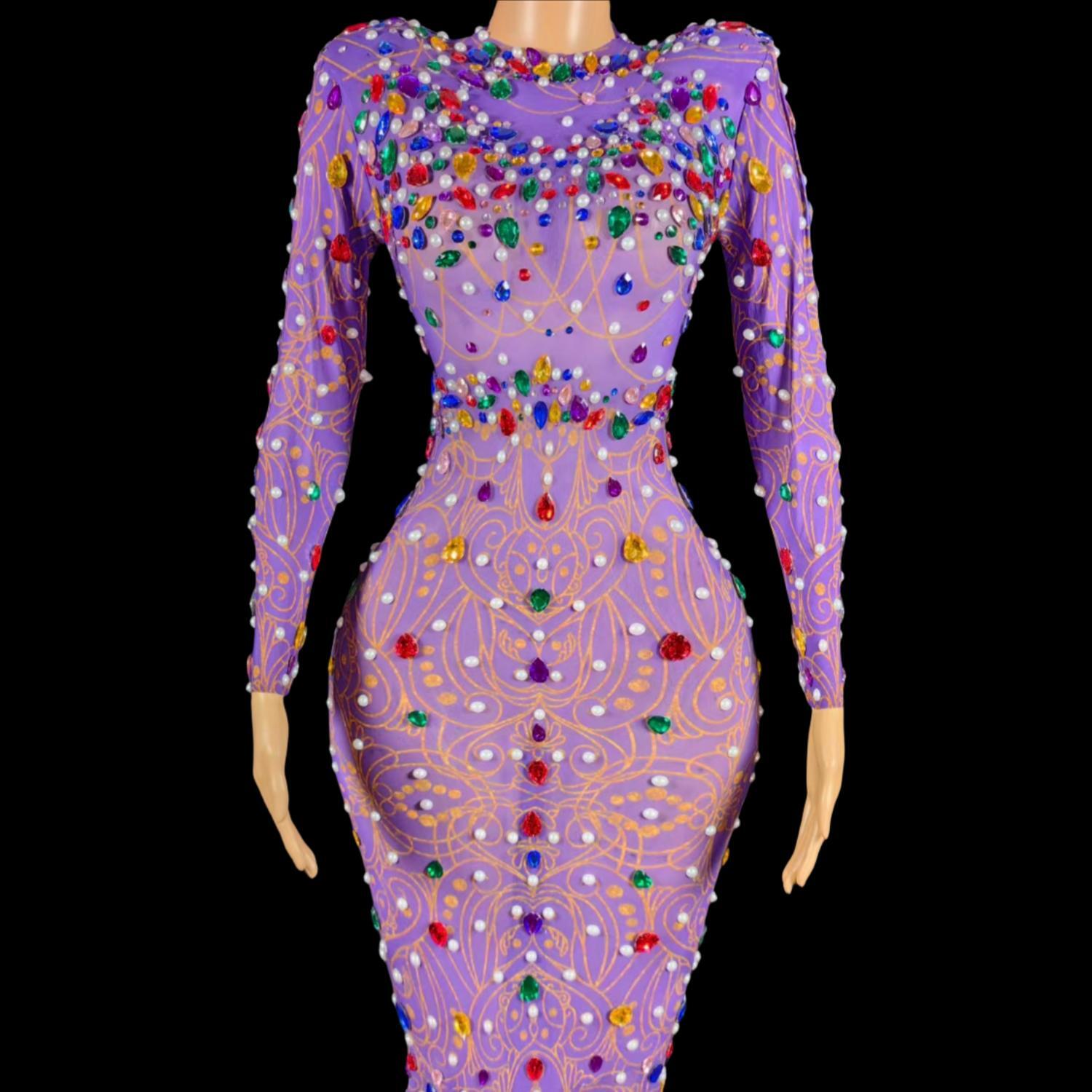 Strass scintillants violet rob - Sparkly Rhinestone Club Party Dress avis et prix