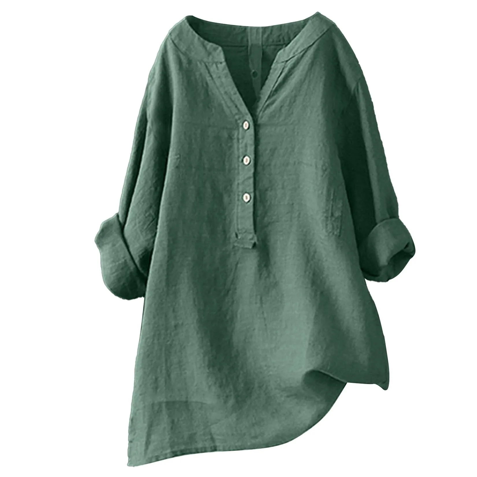 Chemisier unisexe en coton et  - Casual Loose Linen Shirt Dress avis et prix