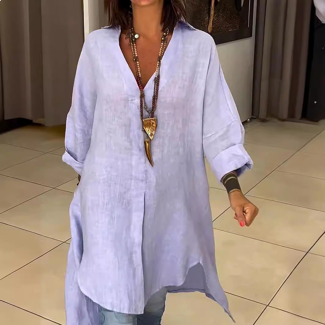 Robe chemise en lin pour femme - Casual Loose Linen Shirt Dress avis et prix