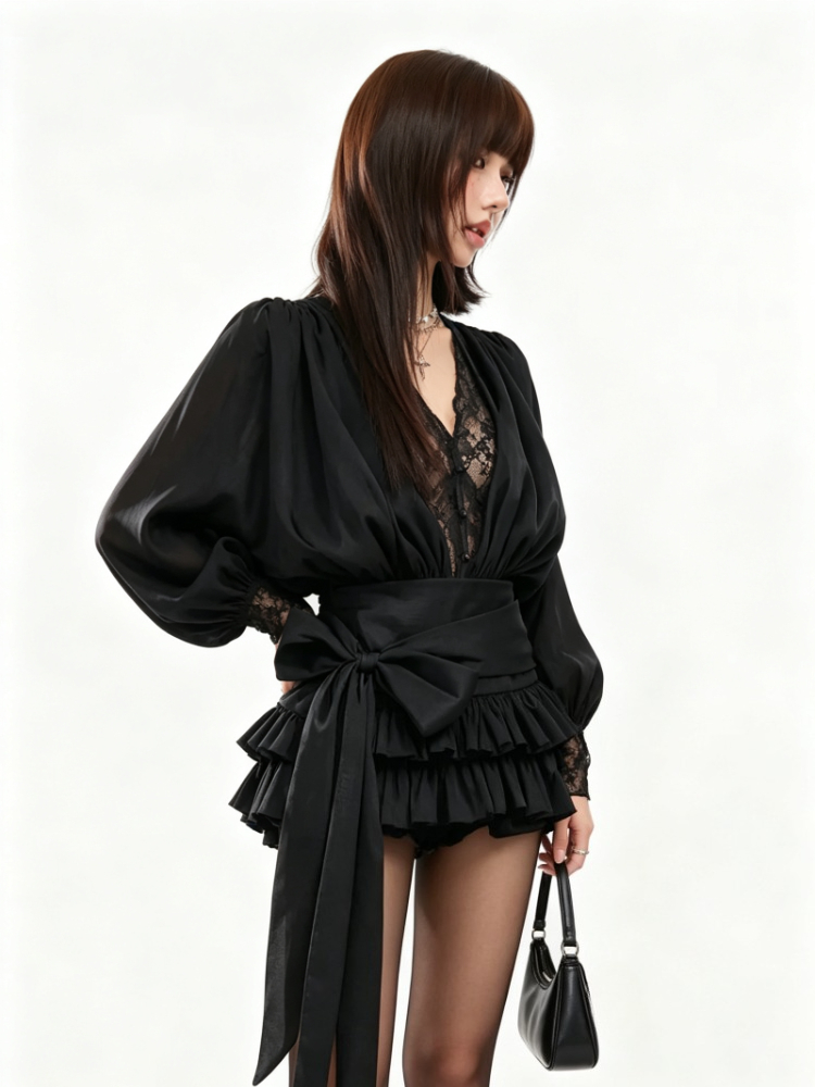 Robe noire élégante vintage fr - French Vintage Floral Midi Dress avis et prix