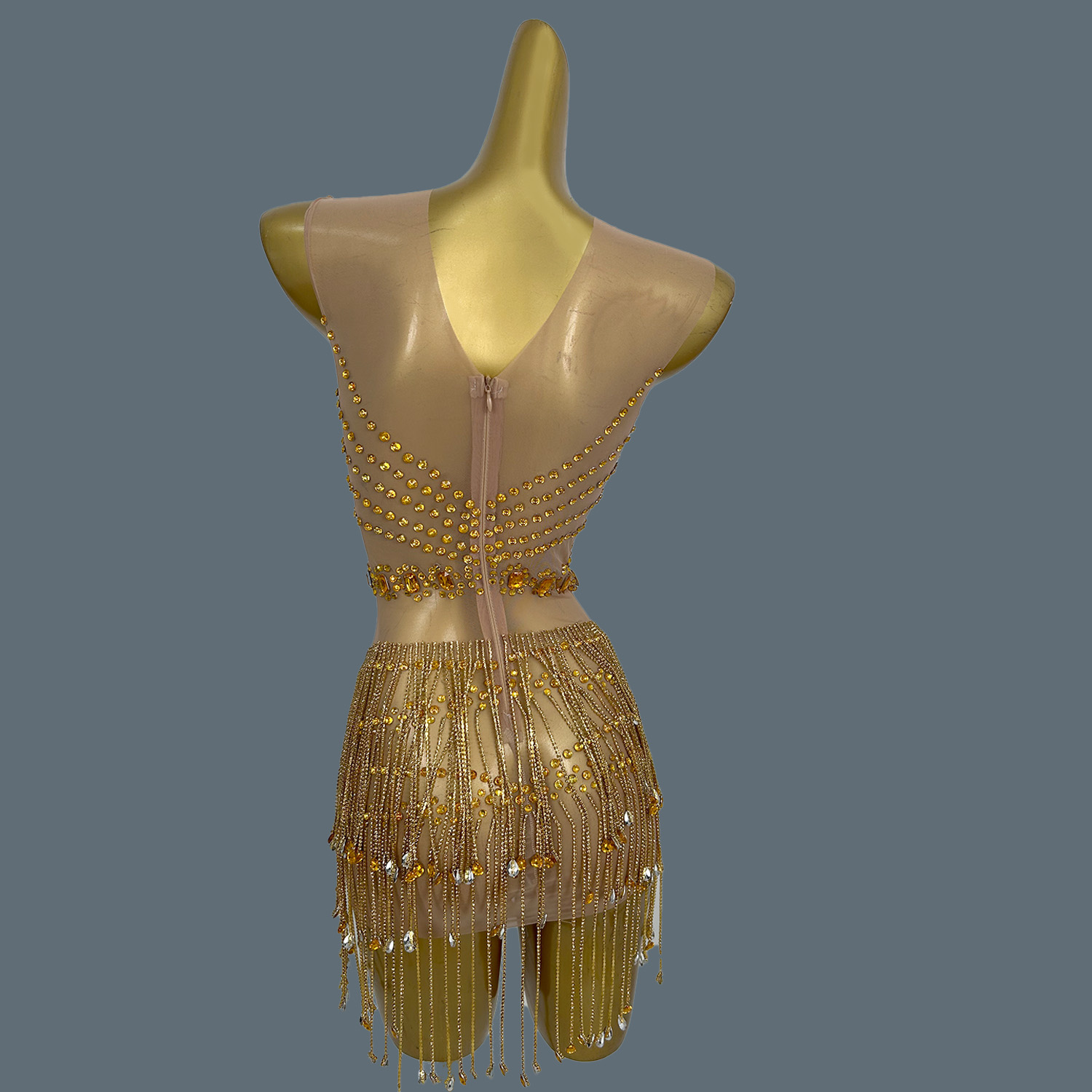 Robe d'été Ultra courte à fran - Sparkly Rhinestone Club Party Dress avis et prix