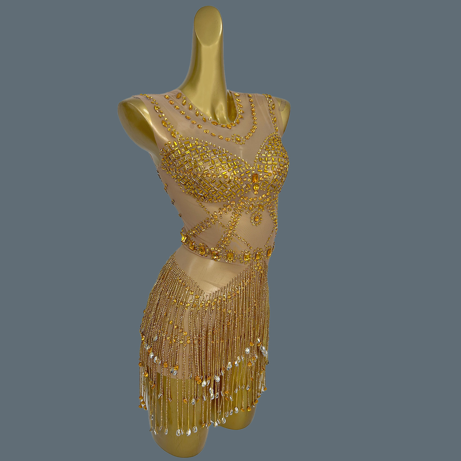 Robe d'été Ultra courte à fran - Sparkly Rhinestone Club Party Dress avis et prix