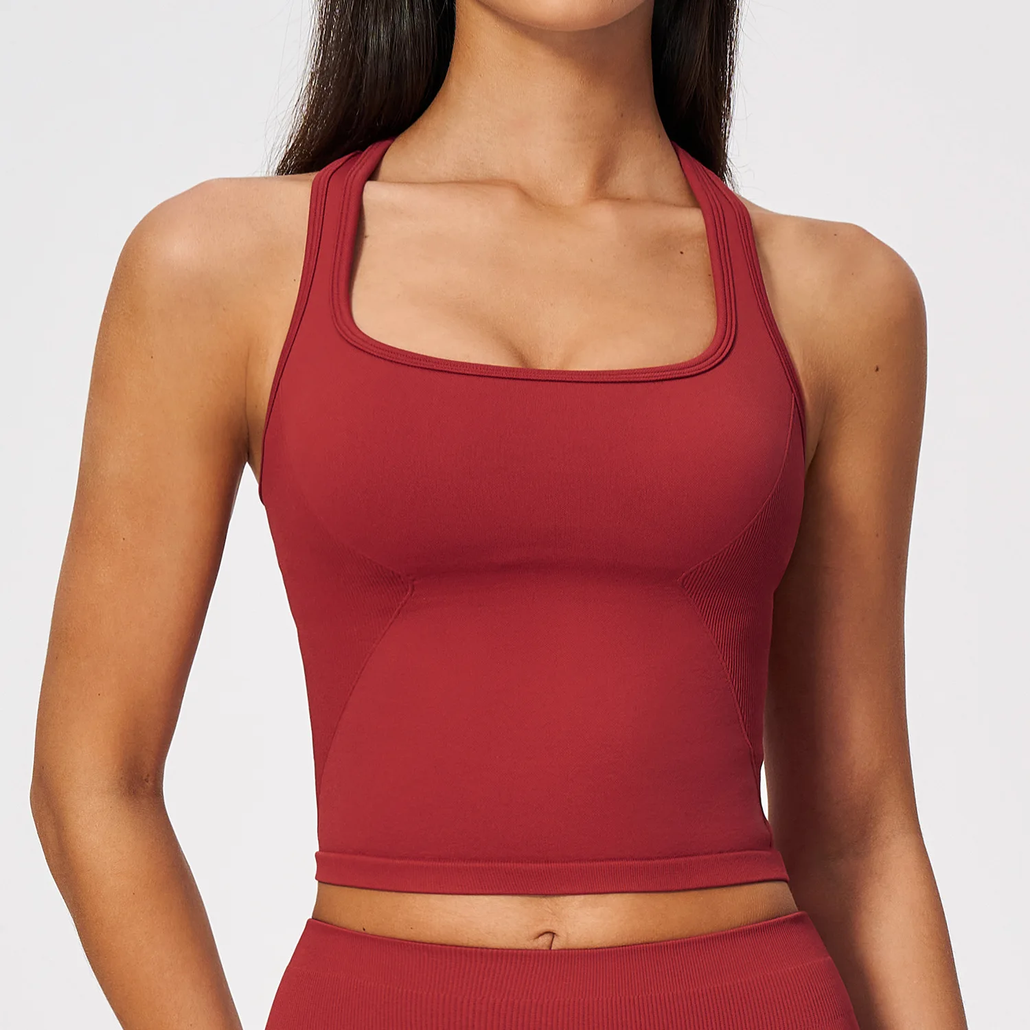 Soutien-gorge de sport sans co - Seamless Ribbed Workout Tank Top avis et prix