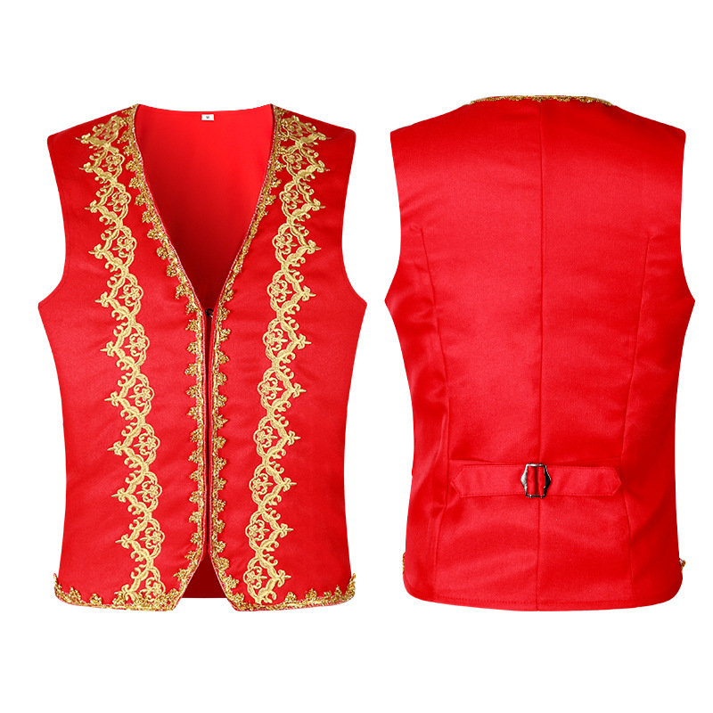 Gilet baroque brodé or médiéva - Tops avis et prix