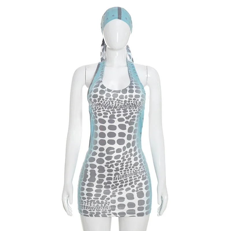 Robe mini sexy à bretelles et  - Y2K Backless Halter Mini Dress avis et prix