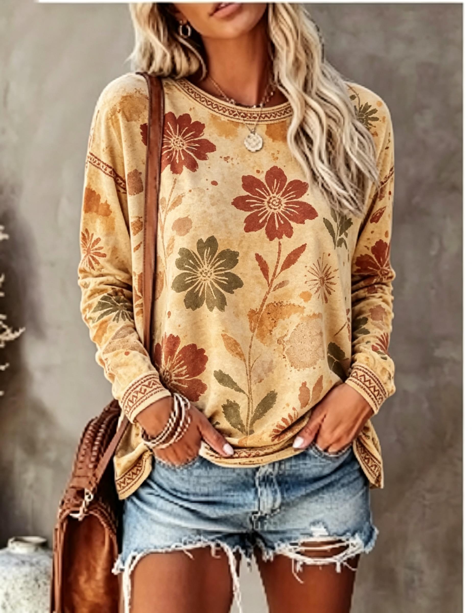 T-shirt à manches longues et c - Blouses avis et prix